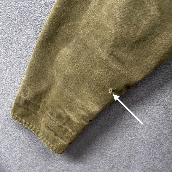 Vtg 80s 90s Dual Control Canvas Leather Bomber Flight Jacket Mens M Quilted Line - Picture 8 of 16